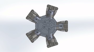 CROSS SECTION VIEW OF RADIAL ENGINE | SOLIDWORKS | ANIMATION VIDEO
