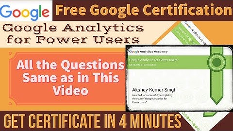 Google Free Certification | Google Analytics for Power Users Answers |Google Analytics Academy🙂☺️😊