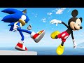 GTA 5 Sonic Vs Mickey Mouse Water Ragdolls Fails Ep 8 Euphoria Physics Flooded Los Santos 