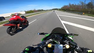 TUNED NINJA ZX4RR BEATS YAMAHA R6 IN A RACE