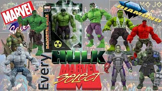 Every Marvel Select Hulk Comparison List Diamond Select