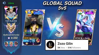 TOP PLAYER MEET MANIPUR PRO FAMOUS STREAMER IN RANK GAME | GLOBAL SQUADE | MYTHICAL IMMORTAL - MLBB