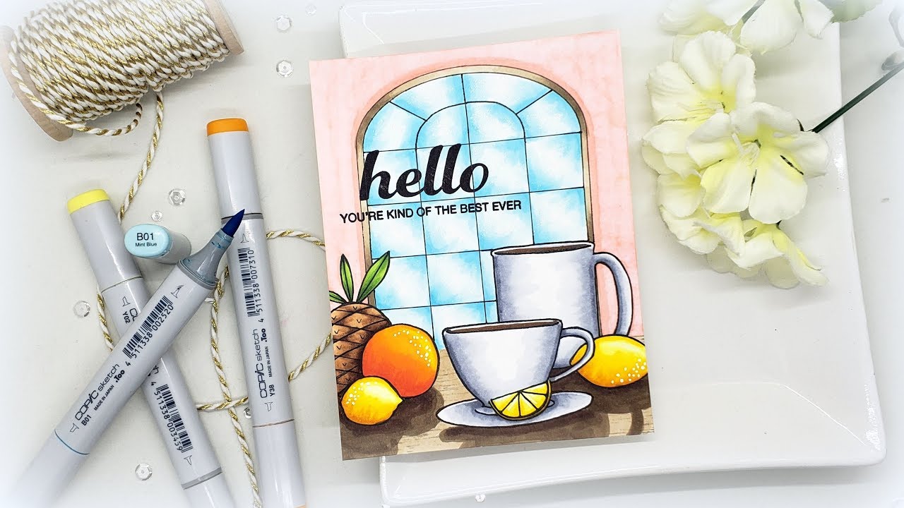 Copic Coloring a Window Scene: Why don't they have coffee and sweets at baseball stadiums?