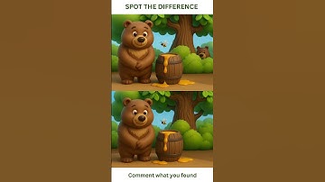 Only 1% Can Find All ! 🔍🐻 #spotthedifference  #youtubeshorts #shorts #challenge  #cartoon #puzzle