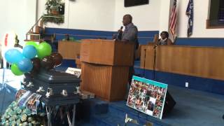 Mayor Ras Baraka speaking at Rahmere Tullis Funeral