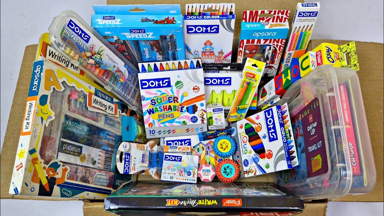 DOMS STATIONERY COLLECTION🩵Apsara Writing Kit, Cello Colour up Kit ...