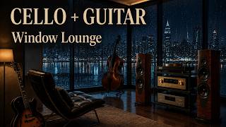 Midnight Cello + Soft Guitar Jazz | Window Lounge Listening Room for Rainy City Nights screenshot 3