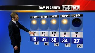 A breezy, sunny day to kick off a warming trend