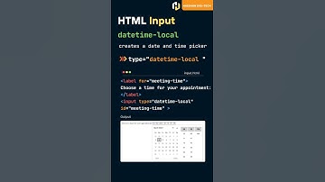 input type="datetime-local" #coding #html #fullstack #howtomaketoolwebsite #viralreels #viralshort
