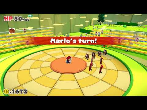 Paper Mario: The Origami King – Attacking an Enemy - Paper Mario: The Origami King – Attacking an Enemy