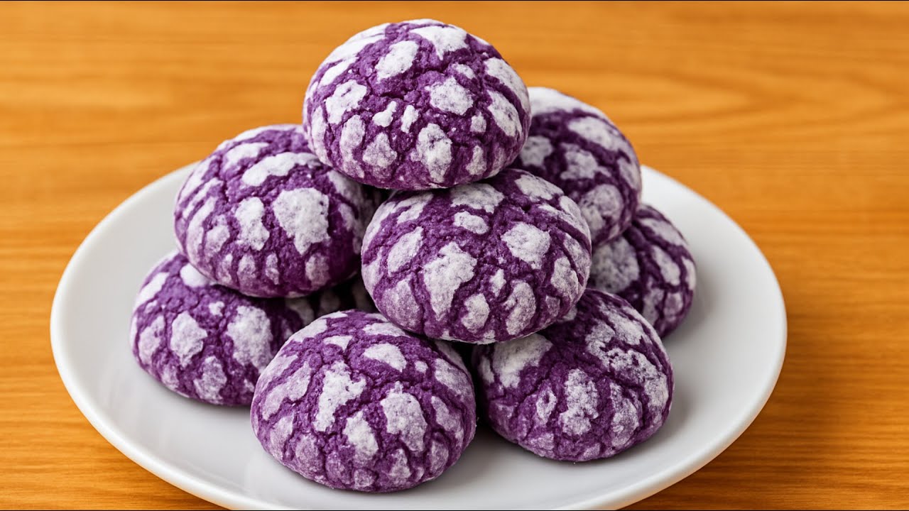 5-Minute Ube Crinkle Cookies | Soft, Chewy & Melt-in-Your-Mouth