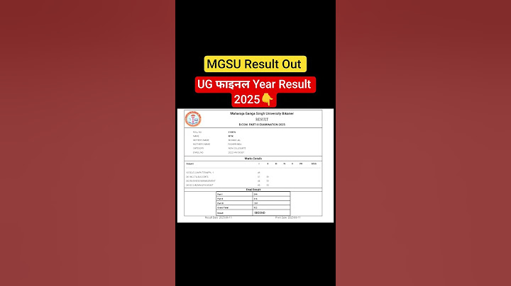 B.Com 3rd Year Result 2025 Declared | B.Com 3rd Year Result 2025 |B.Com Part 3rd Result Dekhe MGSU