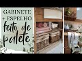 Faça você mesmo Gabinete + espelho feitos com palete/ Diy/ banheiro rústico/ banheiro Farmhouse