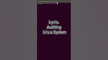 Lynis Auditing Linux System  #linuxsystem #linux #operatingsystem #computersecurity #cybersecurity