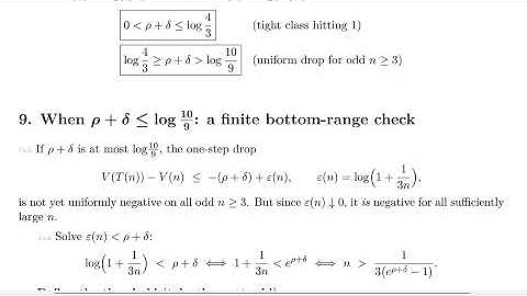 PRH | Aux | 4.3 • A Lyapunov Certificate for the Accelerated Collatz Map