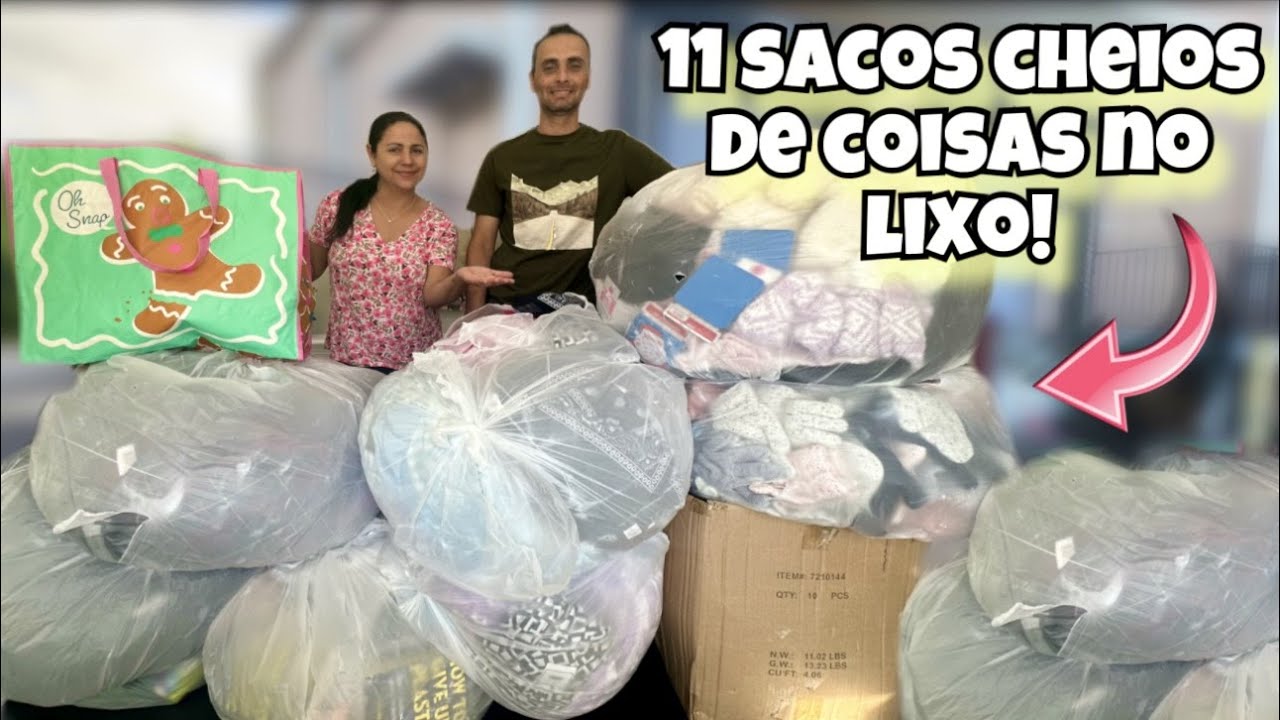 Encontramos 11 sacos cheios de coisas novas no lixo dos Estados Unidos!🇺🇸