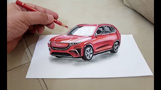 Togg Suv 3D Çizim Araba Çizimi