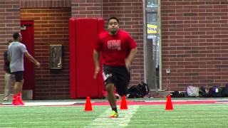 Star Lotulelei running the 40 yard dash at Utah Pro Day