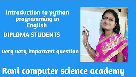 Introduction to python programming in English ||diploma and polytechnic students || sbtet updates