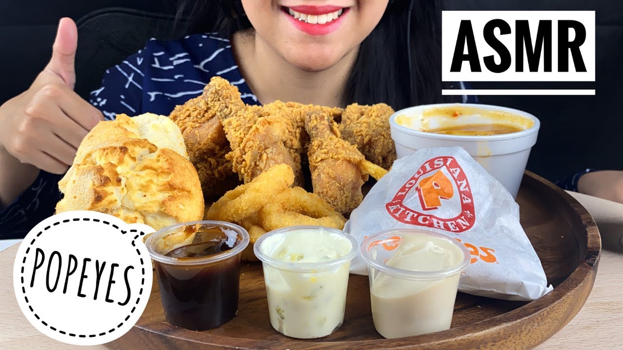 ASMR POPEYES FRIED CHICKEN (EATING SOUNDS) NO TALKING | VEE ASMR