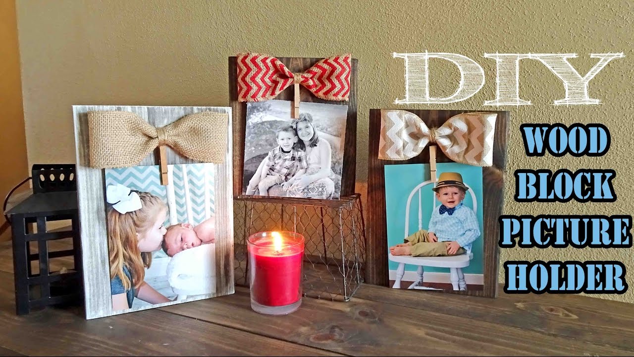 wood block picture holder