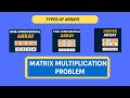 Types of Arrays in Java &amp; Matrix Multiplication Problem Explained with Examples  | In Hindi
