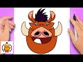How To Draw Pumba For Beginners | The Lion King