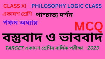 বস্তুবাদ ও ভাববাদ MCQ | Realism & Idealism | Western Philosophy #philosophylogicclass