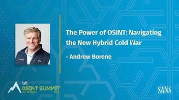 Keynote | The Power of OSINT: Navigating the New Hybrid Cold War
