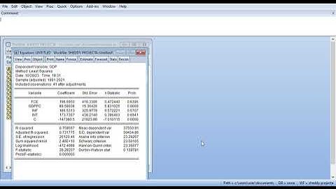 Regression Analysis With EVIEWS