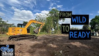 Full Land Clearing with CAT 310 Next Gen Excavator | Tree Shop | Orlando Florida