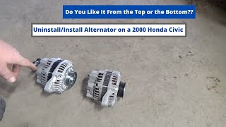 Step by Step 2000 Honda Civic Replace Alternator Do You Like It  From the Top or the Bottom??