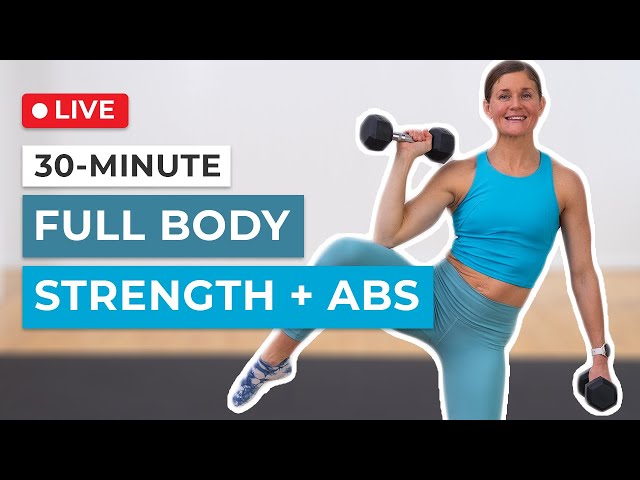 30-Minute Dumbbell Strength + Abs Workout (Full Body) 