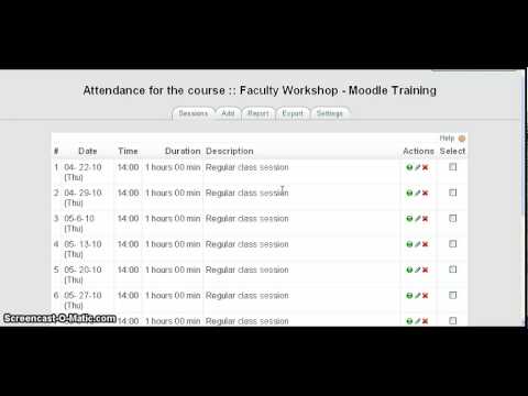 MT016 - Attendance - Part1 - Setup - Moodle V1