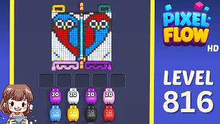 Pixel Flow Level 816 Solution Walkthrough
