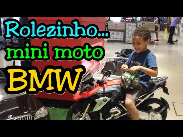 ANDANDO DE MINI MOTO E MINI CARRO BMW, PASSEIO NO SHOPPING - Vlog