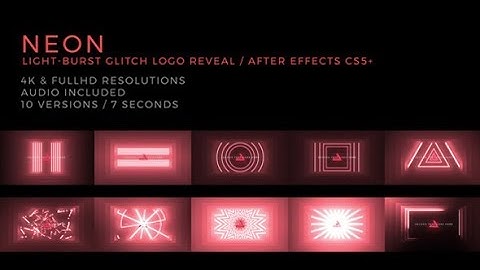 NEON - Light Burst Glitch Logo Reveal | After Effects Template | Logo Stings