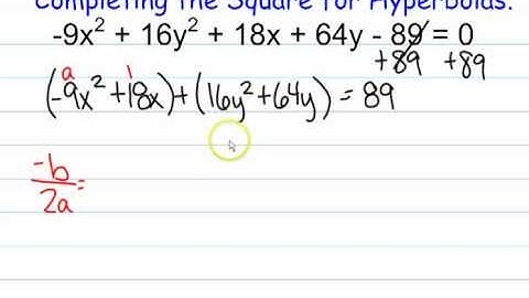 Completing the Square for Hyperbolas