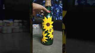 Easy Bottle Art Painting ??️ ll For Beginners ❤️shorts youtubeshorts bottleart beginners viral