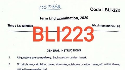 IGNOU || BLI223 || MCQ || OCTOBER QUESTION PAPER