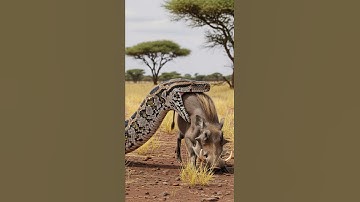 Will the python manage to swallow the warthog in one bite #wildlife #python #nature