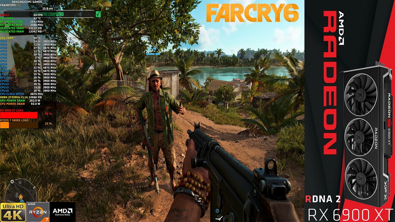 FAR CRY 6 Ray Tracing Ultra Settings 4K RX 6900 XT Ryzen 7 5800X