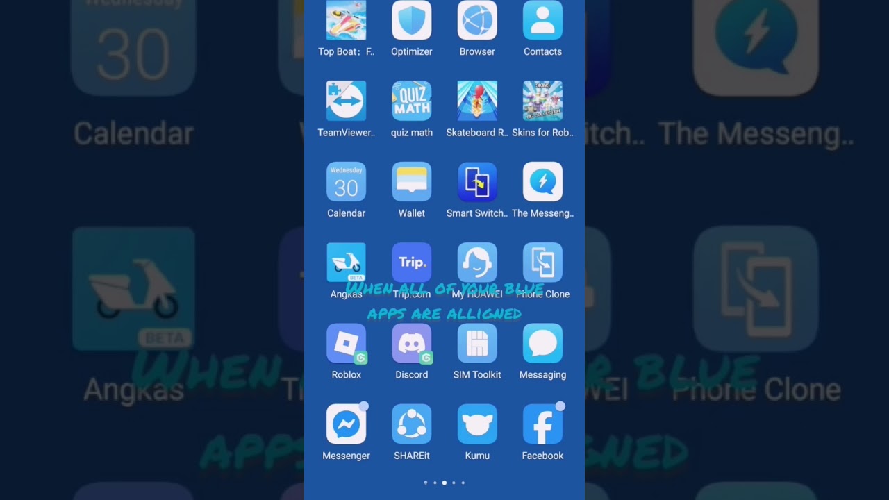 when all your blue apps are allighned 