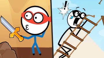 ATTACK DRAW LINE vs DRAW FLY - All levels Max UPDATE Satisfying STICKMAN Double gameplay Android/ios