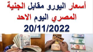 أسعار اليورو اليوم | سعر اليورو مقابل الجنية المصري اليوم الاحد 20/11/2022 في مصر