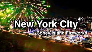 New York City at Night 4K Coney Island Fireworks 2021 HD