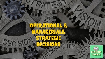 Operational & Managerial& Strategic Decision-making