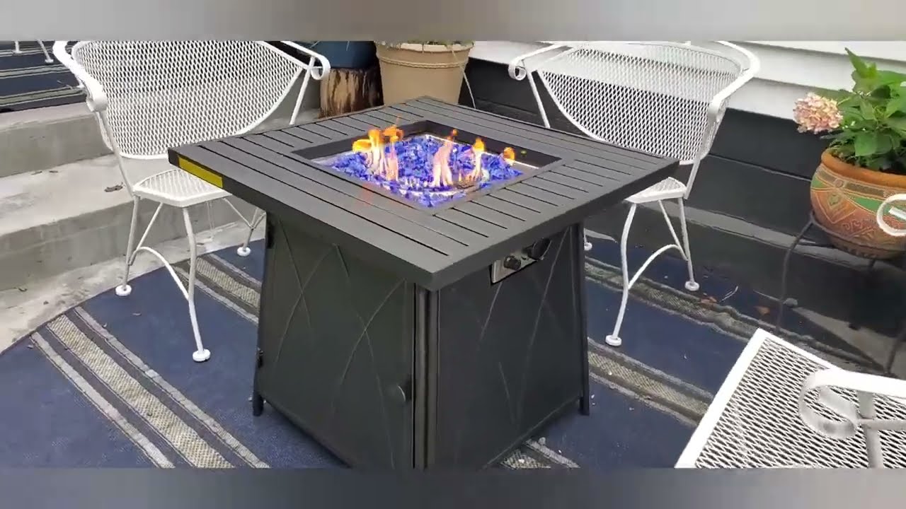 Review of Sophia & William Gas Fire Pit Table 28 Inch 50,000BTU Square Outdoor Propane FirePits