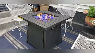 Review Of Sophia & William Gas Fire Pit Table 28 Inch 50,000Btu Square Outdoor Propane Firepits