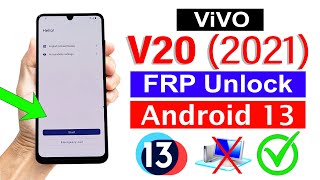 Vivo V20 (2021) Gmail Account Bypass ANDROID 13 (Reset Option Not Working) ? (Without PC)